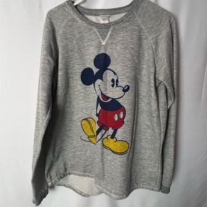 Disney Mickey Mouse Gray Long Sleeve Sweatshirt Unisex XL Pullover